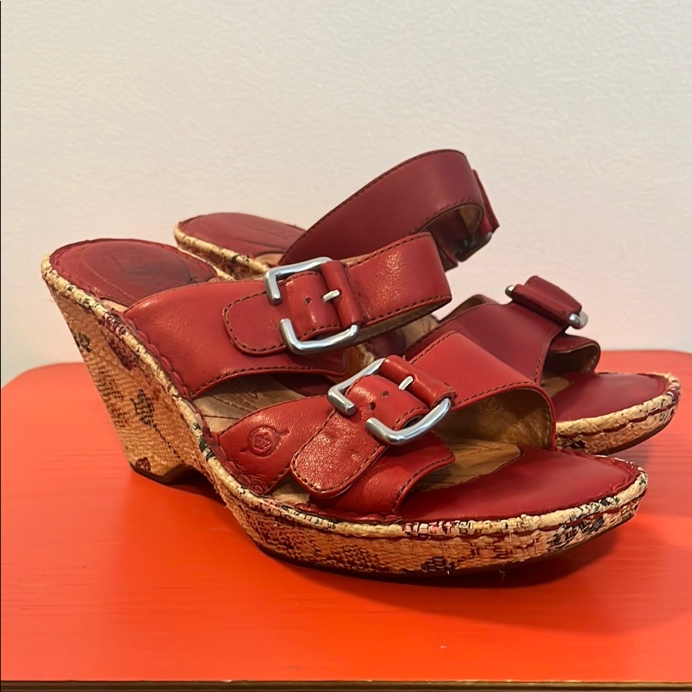 Born Red Espadrilles with Adjustable Straps and Textured Outsole